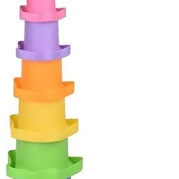 budetto Stacking Cup Tower Toy for Kids – Colorful Nesting & Stacking Learning Toy Rattle image 4