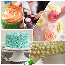 unique impex 50 Pcs Disposable Frosting Piping Bags for Cake Pastry Cupcake Cookies Brownie,Butter Chocolate Cream Decorating Disposable Piping Bag image 4