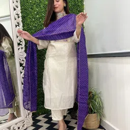divastri Women Cotton Rayon Kurta Pant Dupatta Set-picture-17