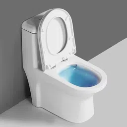 hisre Western Floor Mounted One Piece Water Closet Ceramic Western Toilet/Commode/ European Commode Square With Soft Close Seat Cover For Lavatory, Toilets (SCOPE) Western Commode image 3