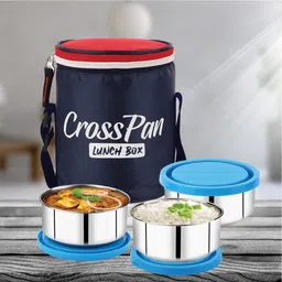 crosspan Stylo Stainless Steel Lunch Box /Tiffin box 3 Containers Lunch Box image 3