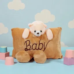 aipom Polyester Fibre Baby Pillow Pack of 1 Animals Soft Teddy Bear Baby Pillow – Cute Plush Cushion for Kids & Newborns-picture-36