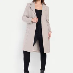 hautemoda Tweed Solid Coat For Women-picture-11