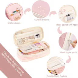 ometer Upgrad Extra Spacious Pencil pouch Multi Layer Strong Zipper Stationery Organize Extra Special for School College Office Art Canvas Pencil Box image 3