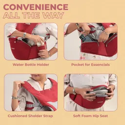 luvlap Comfy Baby Carrier with Detachable Hip Seat (3 in 1) Baby Carrier image 5