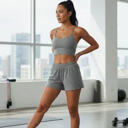 red pigeon Solid Women Dark Grey Regular Shorts image 4