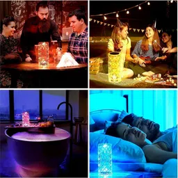 RuHaNest Crystal Rose Lamp for Decoration | 16 Color Changing Crystal Lamp for Party Table Lamp image 4