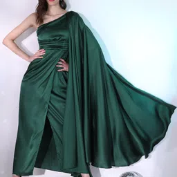 tokyo talkies Women Maxi Dark Green Full Length Dress image 1