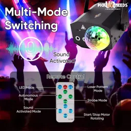 pick ur needs LED Party Light with Remote-Sound Activated DJ Light Projector - RGB Effects Single Disco Ball image 4