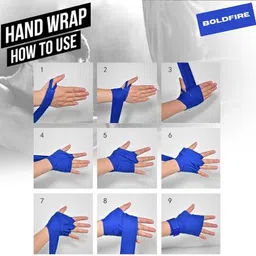 boldfire 1Pair" Premium Handwraps 250cm semi Elastic Hand Wraps With Storage Pauch Boxing Hand Wrap image 5