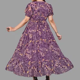 setsuf Women Fit and Flare Purple Maxi/Full Length Dress image 2