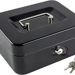 Cash Box With Money Tray, Metal Locking Money Box With Key Lock For Security Cash Box-image-42
