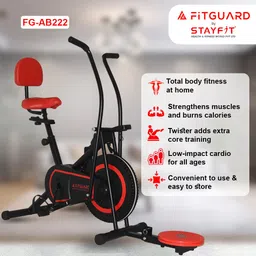 fitguard FG AB 222 By STAYFIT Home Use Dual Indoor Bike Moving Handle Backrest Twister Indoor Cycles Exercise Bike image 4
