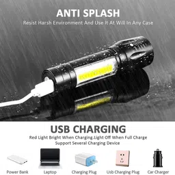 akr Mini Torch Rechargeable Emergency Outdoor Camping Mini Portable Led Torch image 3