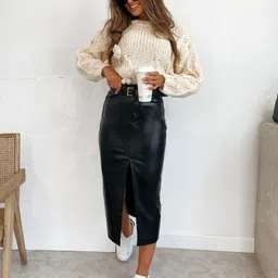 tandul Women Solid Tube Black Skirt image 4