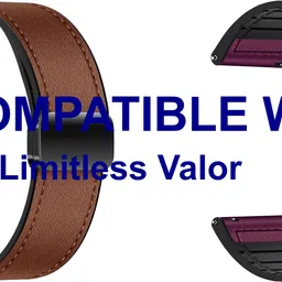 ACM WSM28P22BRPU3556 Pack of 2 Watch Strap Leather Magnetic Silicone 22mm for Fastrack Limitless Valor Smartwatch (Brown/Purple) Smart Watch Strap-picture-27