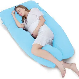 mg crafts Polyester Fibre Pregnancy Pillow Pack of 1 Solid, Stripes U-Shape Full Body Pregnancy Pillow with Removable Velvet Cover-picture-23