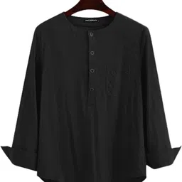 guys hub Men Solid Cotton Blend Straight Kurta-picture-10