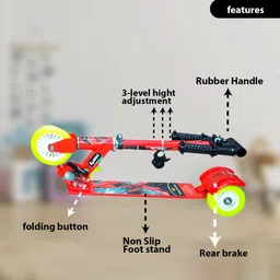 speedfox Smarty red kick scooter for kids with 3 wheels and brakes and stylish designs Kids Scooter image 3