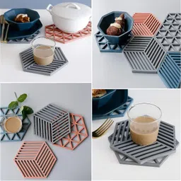 kingsman Silicone Table Matts Heat Resistant Hot Pans Non-Slip Holders Placemat forBowl MATTES Trivet image 3