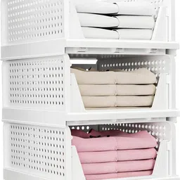 romp and role Wardrobe Storage tray Basket for Cloth, Toy, Files, Stationaries PP Collapsible Wardrobe image 1
