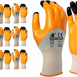 fortuner Tiger Print Coating – Multipurpose Nitrile Safety Gloves (10 Pairs) NitrileSafety Gloves-picture-17