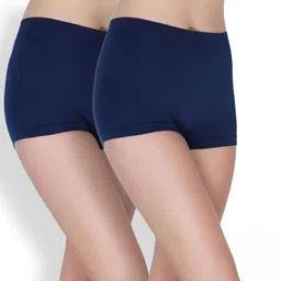 da creations Pack of 2 Solid Women Blue Boxer Shorts image 1