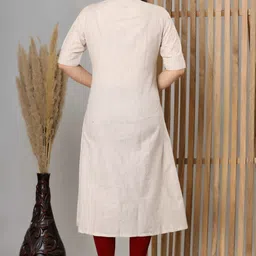 looms21 Women Embroidered Pure Cotton A-line Kurta image 2