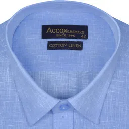 accox Men Regular Fit Self Design Spread Collar Formal Shirt image 2