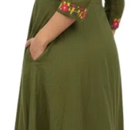 shanaya collection Women Embroidered Cotton Blend Anarkali Kurta image 3