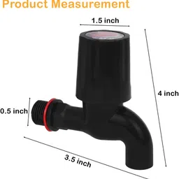 flipkart smartbuy Black PVC Heavy Duty Bib Cock Tap ( Pack of 1) Bib Tap Faucet image 2