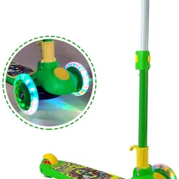 Kick 3 Adjustable Height Foldable,Front Wheel Light & PVC Wheels for Kids GREEN-image-33