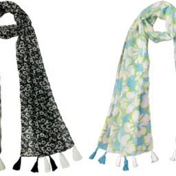 stolevilla Printed Chiffon Women Multicolor Scarf, Stole, Fancy Scarf-picture-19