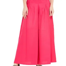 bitterlime Women Relaxed Pink Cotton Blend Trousers-picture-45