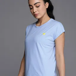 hrx by hrithik roshan Women Solid Round Neck Nylon Blue T-Shirt-picture-21