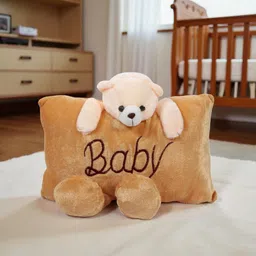 aipom Polyester Fibre Baby Pillow Pack of 1 Animals Soft Teddy Bear Baby Pillow – Cute Plush Cushion for Kids & Newborns-picture-36