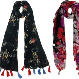 stolevilla Printed Chiffon Women Multicolor Scarf, Stole, Fancy Scarf-picture-26