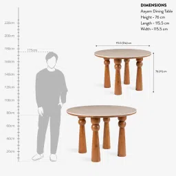 orange tree Aayam Marble Top 4 Seater Dining Table In New Teak Dark Finish image 2