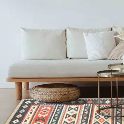 sapana carpet-mats Black Persian Polyester 4 Ft X 6 Ft Machine Made Carpet-picture-36