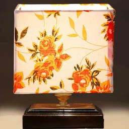 Multicolour Shade Table Lamp With Wood Base By New Era image 3