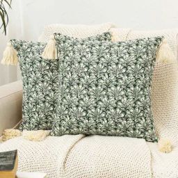 kushadri Green Cotton Abstract 16x16 inches Cushion Covers (Pack of 2)-picture-26