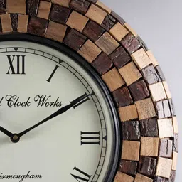 vedas Tisya Brown MDF Wall Clock image 5