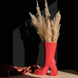 glimpse homes Boot House Red Ceramic Table Vase-picture-28