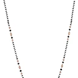 nilu's collection American Diamond Rose Gold Plated Mangalsutra for Women (With Chain) Copper Pendant image 5