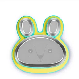 rabitat Yellow Hoppy Playte 3 Sections Anti Skid Stainless Steel Plate for kids Dinner Plate-picture-28