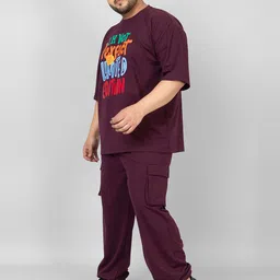 chkokko Men Top & Pyjama Set Purple Printed image 4