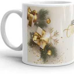 festivecraft Gold Snowflake Christmas Gift Coffee for Family and Friends Ceramic Coffee Mug image 3