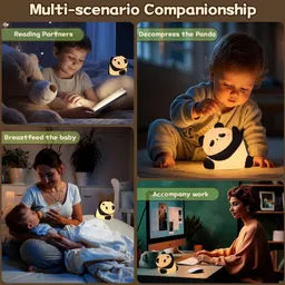 unzag USB Rechargeable-LED Light Mini Panda Table Lamp for Kids & Baby Bedside Sleep Night Lamp image 4