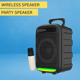 SACRO Monster (BLUETOOTH TROLLEY SPEAKER) High Bass Sound Quality With Karaoke MicO119 35 W Bluetooth Party Speaker-picture-12