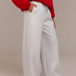 dockstreet Women Solid White Track Pants-picture-14